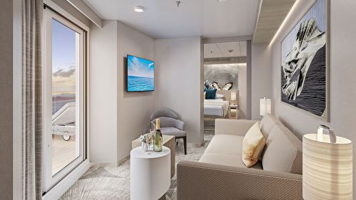 SK - Stævn Suite med Master Værelse og Stor Balkon