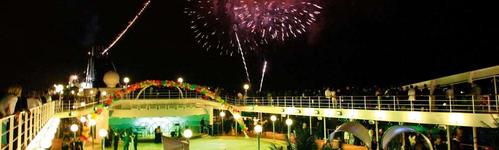 MSC Orchestra Pool by night